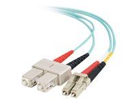 Síťový kabel - SC několik režimů (M) do multirežim LC (M) - 2 m - 2 m - optické vlákno - duplex - 50 / 125 mikron - OM3 - neobsahuje halogen - vodě - barva