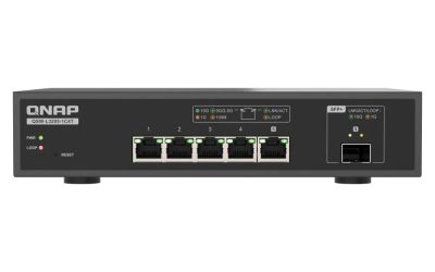 QNAP switch QSW-L3205-1C4T (4x 10GbE port, 1x 10G SFP+/NBASE-T Combo, Lite Managed)