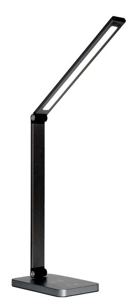 Platinet PDL888B stolní LED lampa 10W stmívatelná, bezdrátové nabíjení, USB port, černá