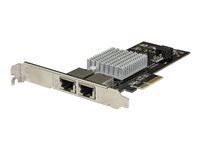 Startech Dual Port 10G PCIe Network Adapter Card - Intel-X550AT 10GBASE-T PCI Express 10GbE Multi Gigabit Ethernet 5 Speed NIC 2port - Sítový adaptér - PCIe 3.0 x4 nízký profil - 10Gb Ethernet x 2 - cerná