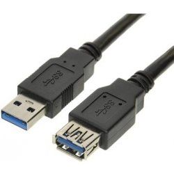 PremiumCord USB 3.0 prodlužovací AA černý 1m