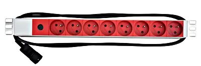 Napájecí panel PDU 19",8xČSN,1xC14,10A,1U,kabel 2m