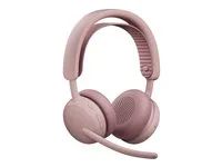 Logitech Zone Wireless 2 - Náhlavní souprava - náhlavní - Bluetooth - bezdrátový - odstranení šumu - UBS-C pres adaptér Bluetooth - růžová - certifikováno pro Microsoft Teams