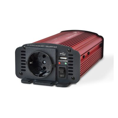 Měnič napětí GETI GPI 612 12V/230V 600W USB Schuko
