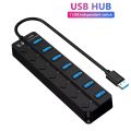 MEGATECH, 7x USB (3,2) Hub, USB-A, vypínač