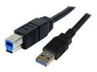 Kabel USB - USB Type B (M) do USB typ A (M) - USB 3.0 - 3 m - lisovaný - černá