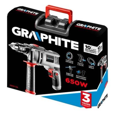 GRAPHITE 58G726, Příklepová vrtačka 650W
