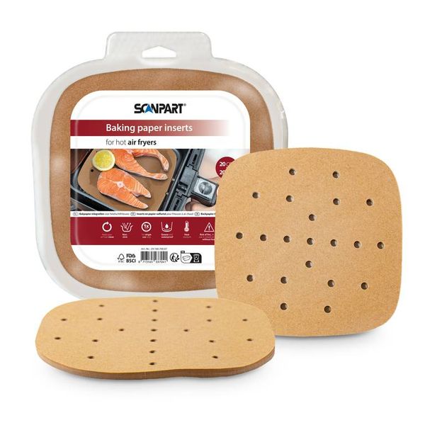 ScanPart perforovaný papír do horkovzdušné fritézy 20 × 20 cm, 100 ks