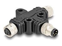 M8 T-Splitter A-coded 4 pin 1 x male to