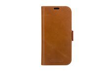 Pouzdro s klopou pro mobilní telefon - lícová useň - bronz - pro Apple iPhone 15 Pro