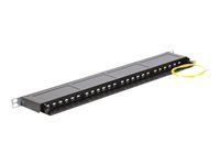 Propojovací panel - CAT 6 - RJ-45 X 24 - hluboce černá, RAL 9005 - 0.5U - 19"