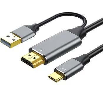 PremiumCord HDMI2.0 na USB-C kábel pre monitory,2m
