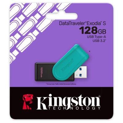 KINGSTON DataTraveler EXODIA S, 128GB, černá/modrá