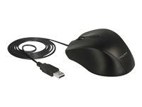 Myš - levák - optický - 5 tlačítka - kabelové - USB - černá - maloobchod