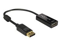 Video adaptér - DisplayPort s piny (male) do HDMI se zdířkami (female) - 20 cm - černá - podporuje 4K