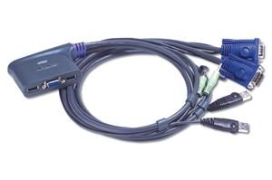 Aten 2-port KVM USB mini, 1,8 m kabely audio,