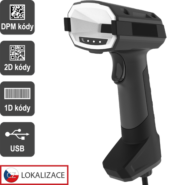 VIRTUOS - DPM CCD 2D čtečka Virtuos HT-880DPM, USB, tmavě šedá