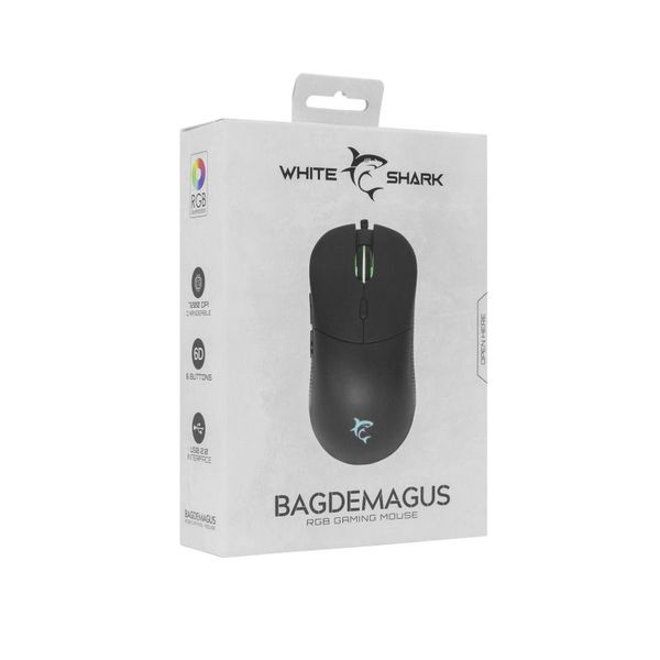 White Shark BAGDEMAGUS, Herní myš, černá