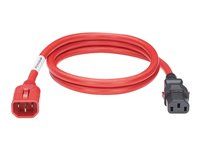 Dual locking power cord, iec C14 to iec C13, 8 ft, 10PCS red