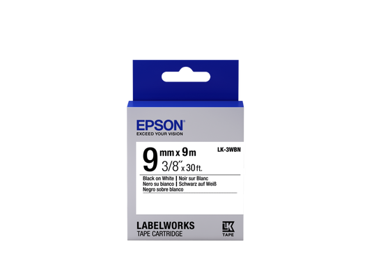Epson Label Cartridge Standard LK-3WBN Standard Black/White 9mm (9m)