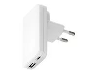 Síťový adaptér - slim - 20 Watt - 2 výstupní konektory (USB-C, USB) - bílá