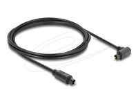 Delock - Digitální audio kabel (optický) - TOSLINK s piny (male) pravoúhlý do TOSLINK s piny (male) - 3 m - optické vlákno - cerná