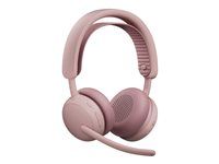 Logitech Zone Wireless 2 - Náhlavní souprava - náhlavní - Bluetooth - bezdrátový - odstranení šumu - UBS-C pres adaptér Bluetooth - růžová - certifikováno pro Microsoft Teams