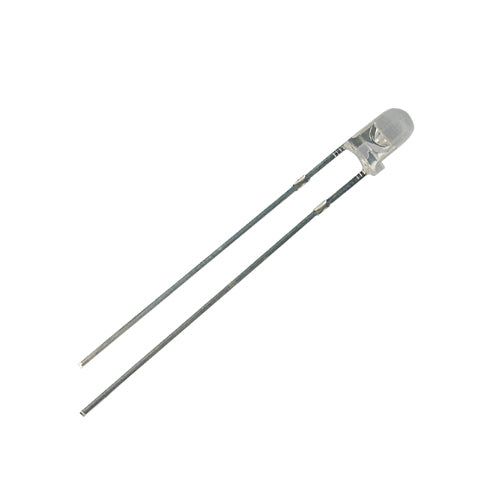 LED 3mm červená (625nm), svítivost 1200 mcd, 30° čirá, IF=20mA, VF=2.2V