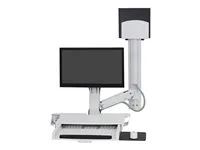 Montážní sada (držák CPU, zásuvka pro klávesnici, držák monitoru) - pro LCD displej / PC vybavení - střední držák CPU - hliník, vysoce kvalitní plast - bílá - velikost obrazovky: až 24"