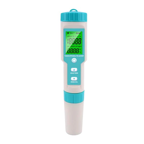 W-Star C600 - Tester vody 7v1 na pH, TDS, sůl, vodivost, teplotu, pro bazény