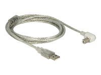 Kabel USB - USB (M) do USB typ B (M) - USB 2.0 - 2 m - 90° konektor - průhledná