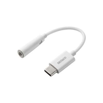 DELTACO USBC-1145, USB-C samec/Jack 3.5mm samice