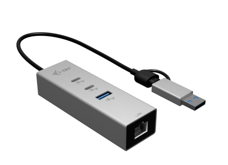 i-tec USB-C/USB-A Metal HUB 3 (2x USB-C, 1x USB-A) Port + 2.5GLAN