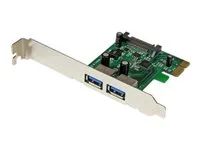 Startech 2 Port PCI Express (PCIe) SuperSpeed USB 3.0 Card Adapter with UASP - SATA Power - Dual Port USB 3 PCIe Controller (PEXUSB3S24) - USB adaptér - PCI Express x1 - USB 3.0 x 2 - pro P/N: CFASTRWU3, ST3300GU3B, ST4300U3C1, ST4300U3C1B, ST7300U3M, ST7300USBME, USB3S2ESATA3