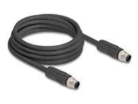 M12 Cable L-coded 4 pin male to male PUR