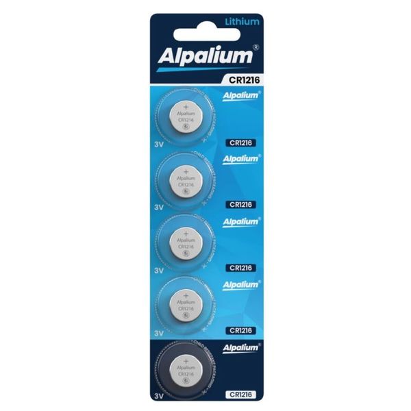 ALPALIUM Baterie LITHIUM knoflíkové CR1216, 5ks