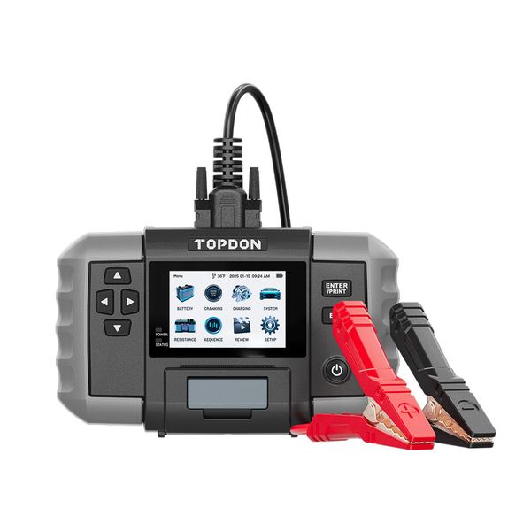 TOPDON Tester autobaterií BT600P/3,5" displej/5200mAh/6V,12V,24V