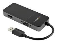 Startech USB 3.0 to HDMI and VGA Adapter, 4K/1080p USB Type-A Dual Monitor Multiport Adapter Converter, External Video Graphics Card for Multiple Screens, Multi Display USB Adapter - USB 3.0 to HDMI VGA (USB32HDVGA) - Video adaptér - USB typ A s piny (male) do HD-15 (VGA), HDMI se zdírkami (female) - cerná, stríbrná