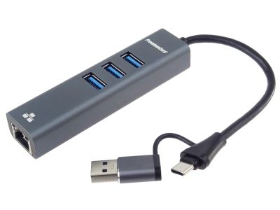 PremiumCord adaptér USB-C a USB-A na Gigabit a USB