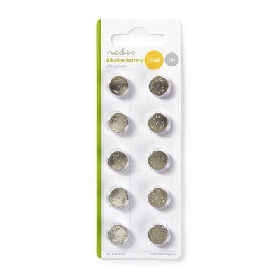 Baterie LR44 (AG13) alkalická NEDIS BAAKLR4410BL 10ks / blister