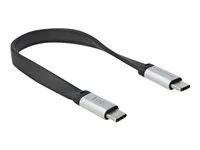 USB kabel - USB-C (M) do USB-C (M) - USB 3.2 Gen 2 - 3 A - 22 cm - černá, stříbrná