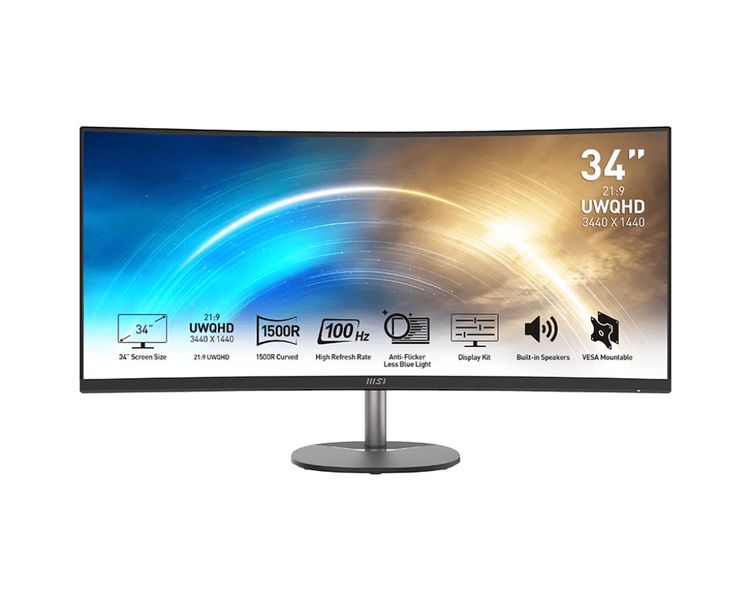 MSI Pro/MP341CQ/34"/VA/wQHD/100Hz/1ms/Černá/3R