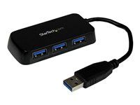 Portable Mini Multiport USB Travel Dock - USB Extender Black for Business PC/Mac, laptops (ST4300MINU3B) - Rozbočovač - 4 x SuperSpeed USB 3.0 - desktop - pro P/N: FCREADMICRO3, MSDREADU3CA, USB3S2ESATA3
