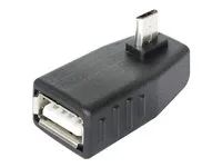 USB adaptér - USB (F) do Micro USB typ B (M) - USB 2.0 OTG - konektor 90°