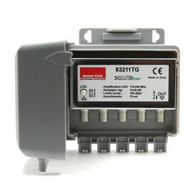 Anténní předzesilovač Emme Esse 83211TG, na stožár, 5G, 1xlog(DAB+UHF), +25dB
