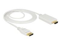 Kabel adaptéru - DisplayPort s piny (male) do HDMI s piny (male) - 2 m - trojnásobně stíněná kroucená dvoulinka - bílá - pasivní
