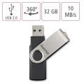 HAMA Rotate, USB Klíč, 32GB, stříbrný/černý