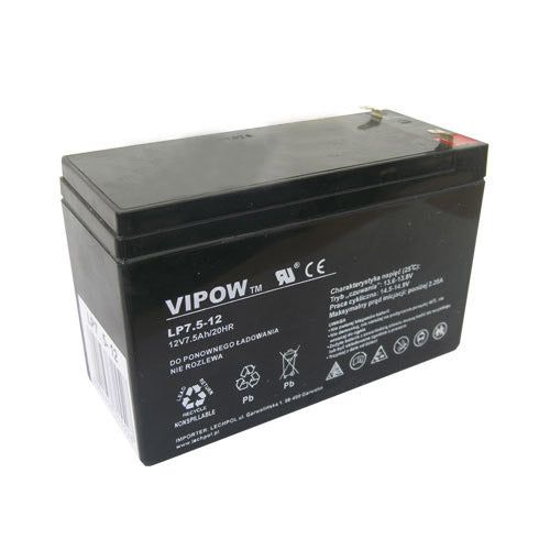 Baterie olověná 12V 7.5Ah VIPOW BAT0214