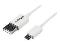 USB 2.0 A to Micro B - White - Micro USB Cable (USBPAUB1MW) - Kabel USB - Micro USB typ B (M) do USB (M) - USB 2.0 - 1 m - lisovaný - bílá - pro P/N: USBEXTPAA1MW, USBEXTPAA2MW, USBEXTPAA3MW, USBPAUB2MW, USBPAUB50CMW