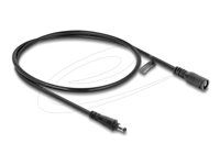 Delock - Prodlužovací šnura - DC jack 5.5 mm x 2.5 mm (M) do DC jack 5.5 mm x 2.5 mm (F) bayonet lock - 12 - 24 V - 50 cm - cerná